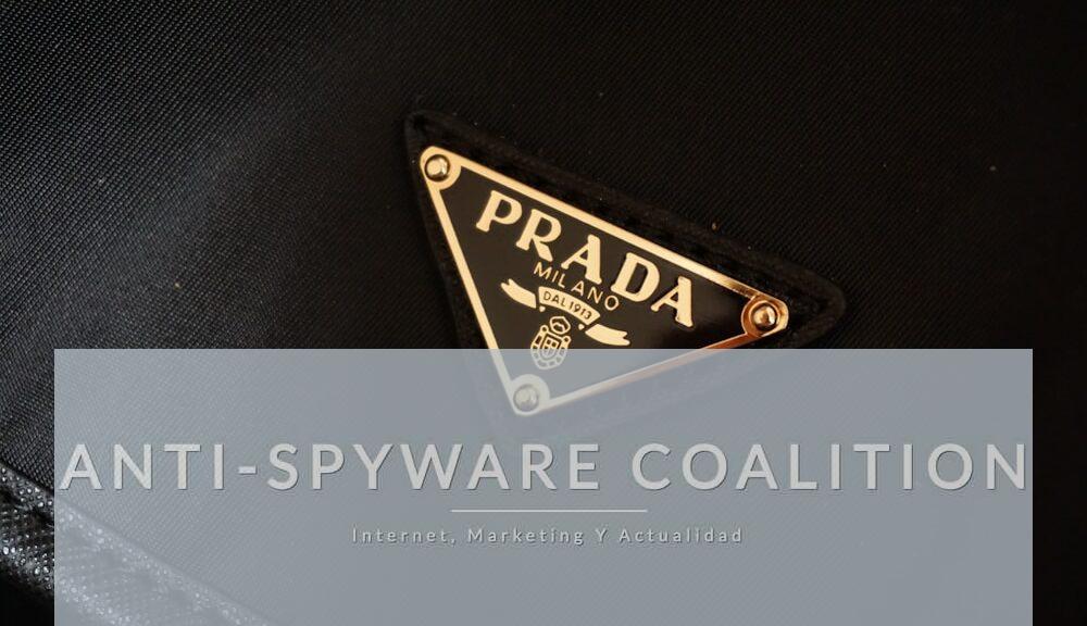 a prada logo on a black jacket