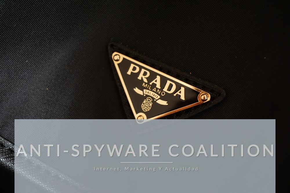 a prada logo on a black jacket